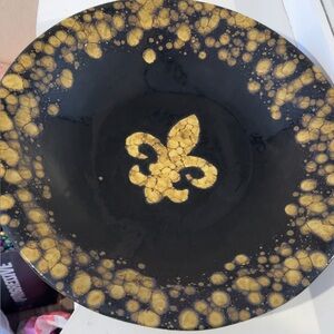 Black and Gold Decorative Plate
